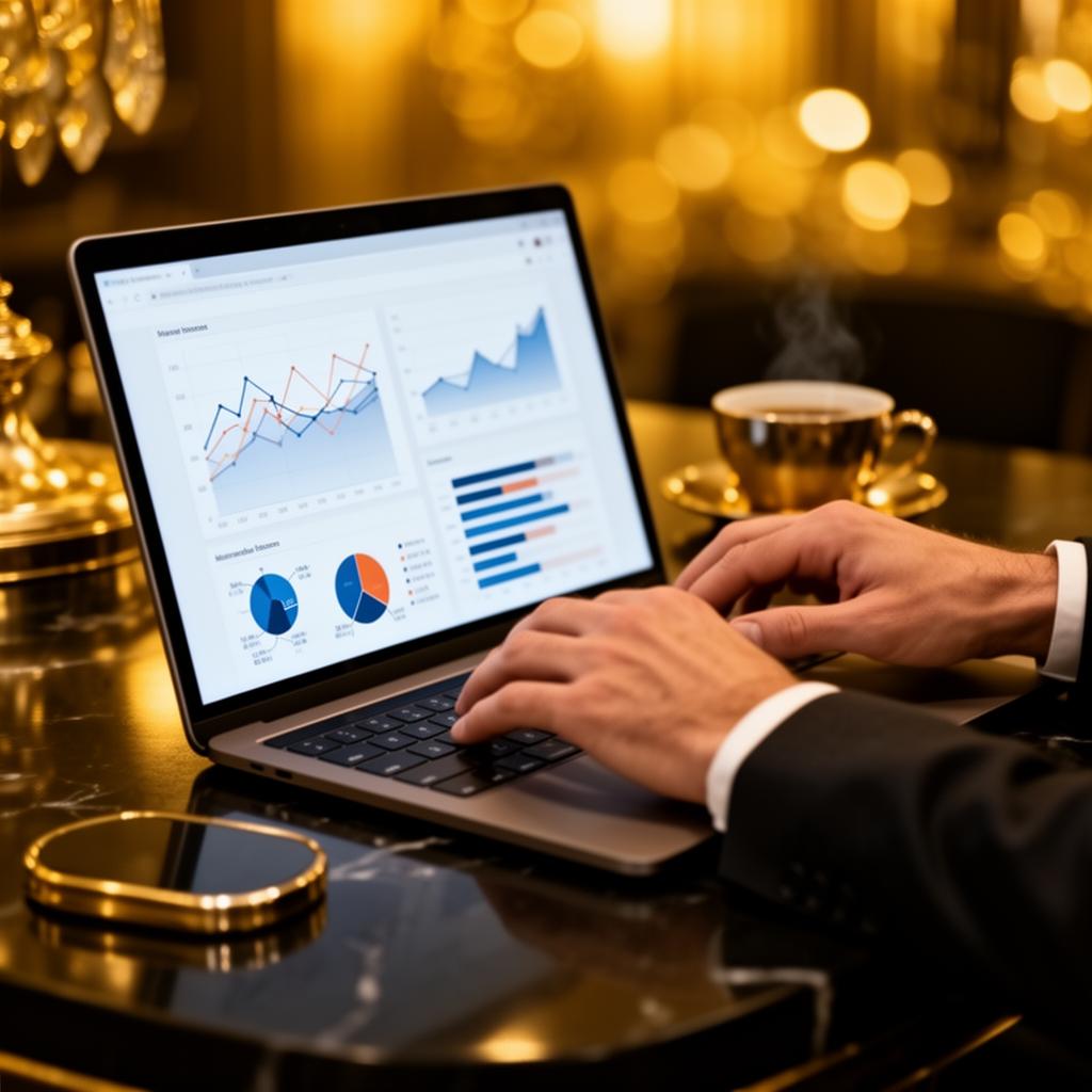 Financial analysis on laptop